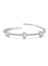 Lafonn 2.40 CTW Simulated Diamond and Mother Of Pearl Flexible Station Tennis Bracelet