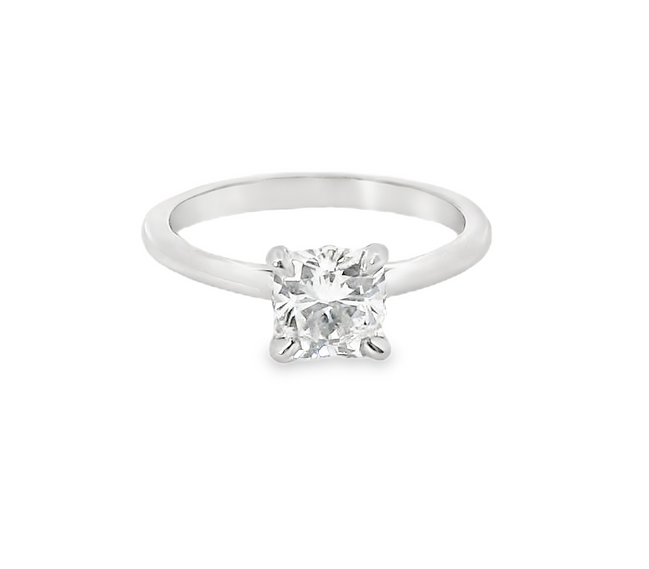 14K White Gold 1.20 CTW  Diamond Cushion Cut Engagement Ring