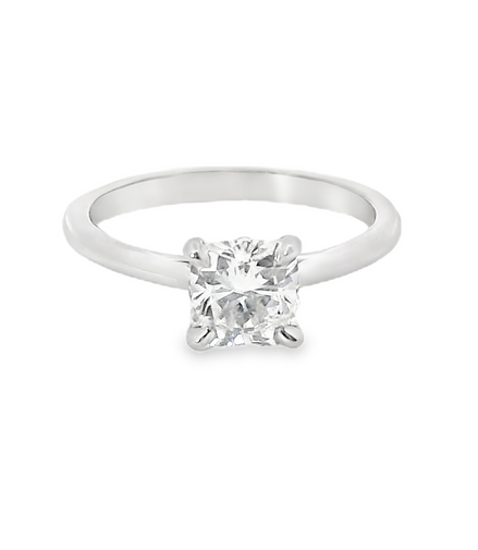 14K White Gold 1.20 CTW  Diamond Cushion Cut Engagement Ring