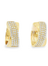 14K Yellow Gold And 0.63 CTW Diamond Hoop Earrings