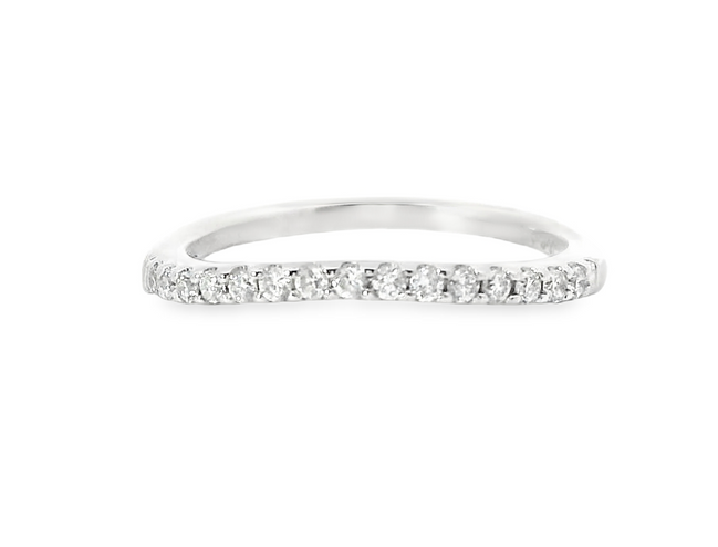 14K White Gold .17 CTTW Diamond Band