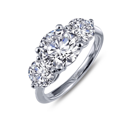 Lafonn 2.99 CTW Simulated Diamond Classic Three-Stone Engagement Ring Size 7
