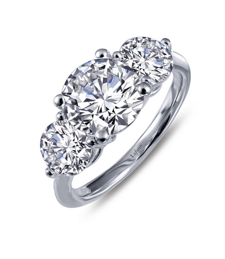 Lafonn 2.99 CTW Simulated Diamond Classic Three-Stone Engagement Ring Size 7