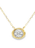14K Yellow Gold 0.30 CTW Diamond Bezel Set Pendant Necklace
