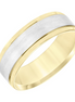 Fredrick Goldman 14K Two-Toned Flat Round Edge Carved Wedding Band