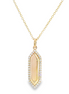 14K Yellow Gold And Diamond Engraveable Pendant Necklace
