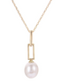 Imperial Pearl 14K  Gold And Freshwater Pearl Paperclip Pendant Necklace