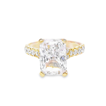 A.JAFFE 14K Yellow Gold 0.60 CTW Radiant Cut Semi-Mount Engagement Ring
