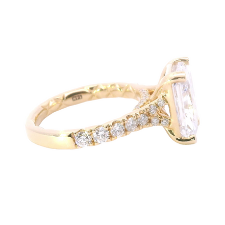 A.JAFFE 14K Yellow Gold 0.60 CTW Radiant Cut Semi-Mount Engagement Ring