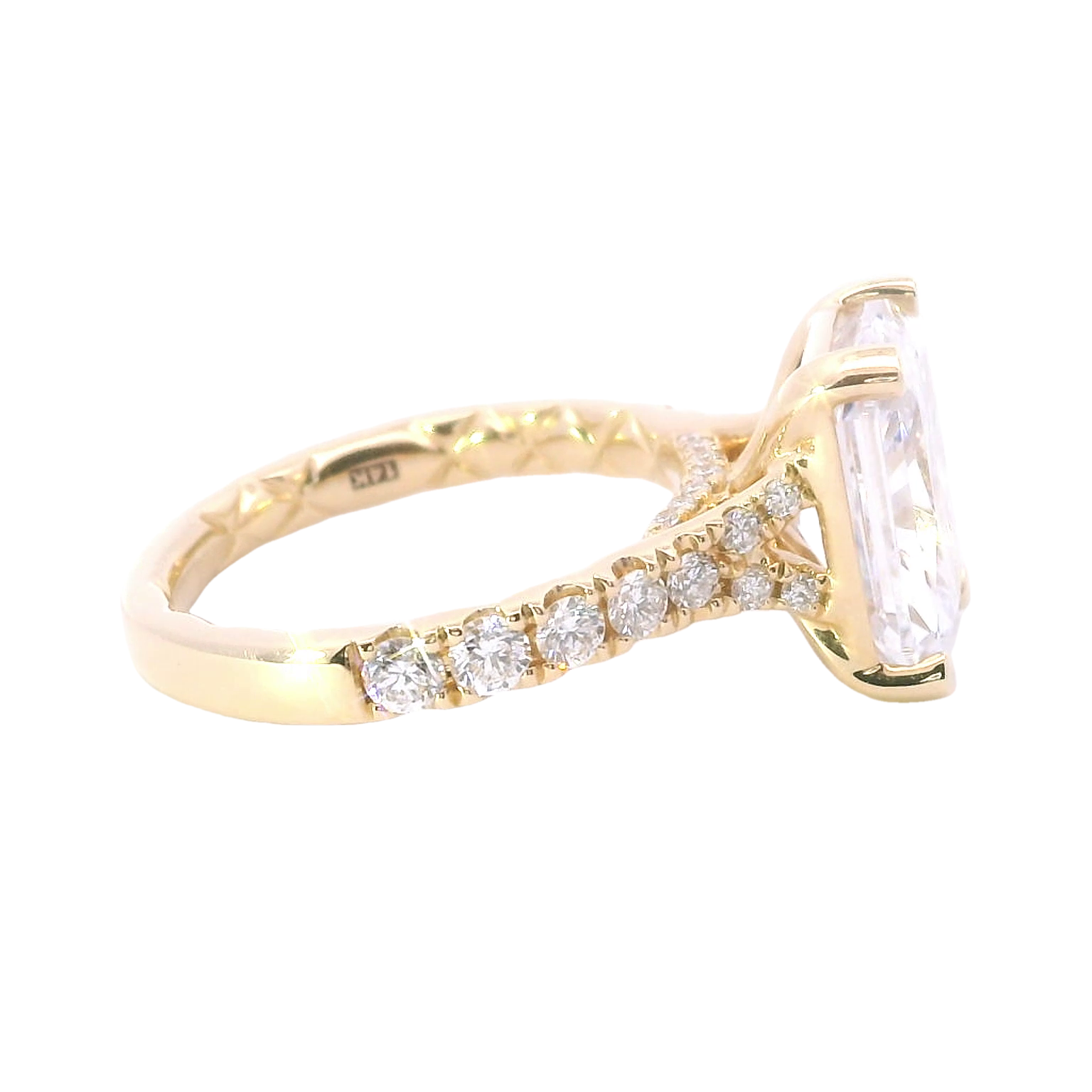 A.JAFFE 14K Yellow Gold 0.60 CTW Radiant Cut Semi-Mount Engagement Ring