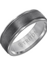 Triton Tantalum Crystaline Finish Flat Edge Wedding Band Size 9.5