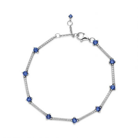 Pandora Timeless Blue Sparkling Pavé Bars Bracelet Size 20