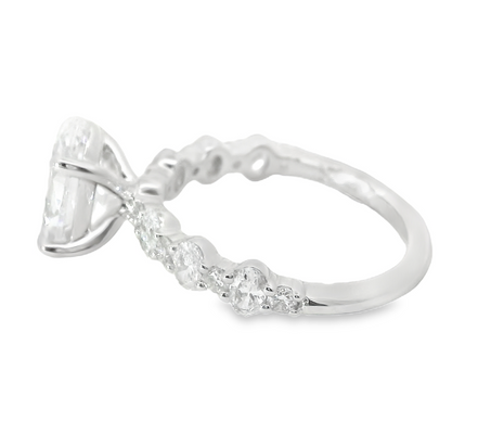 A.JAFFE 14K White Gold 0.77 CTW Diamond Melee Semi-Mount Engagement Ring