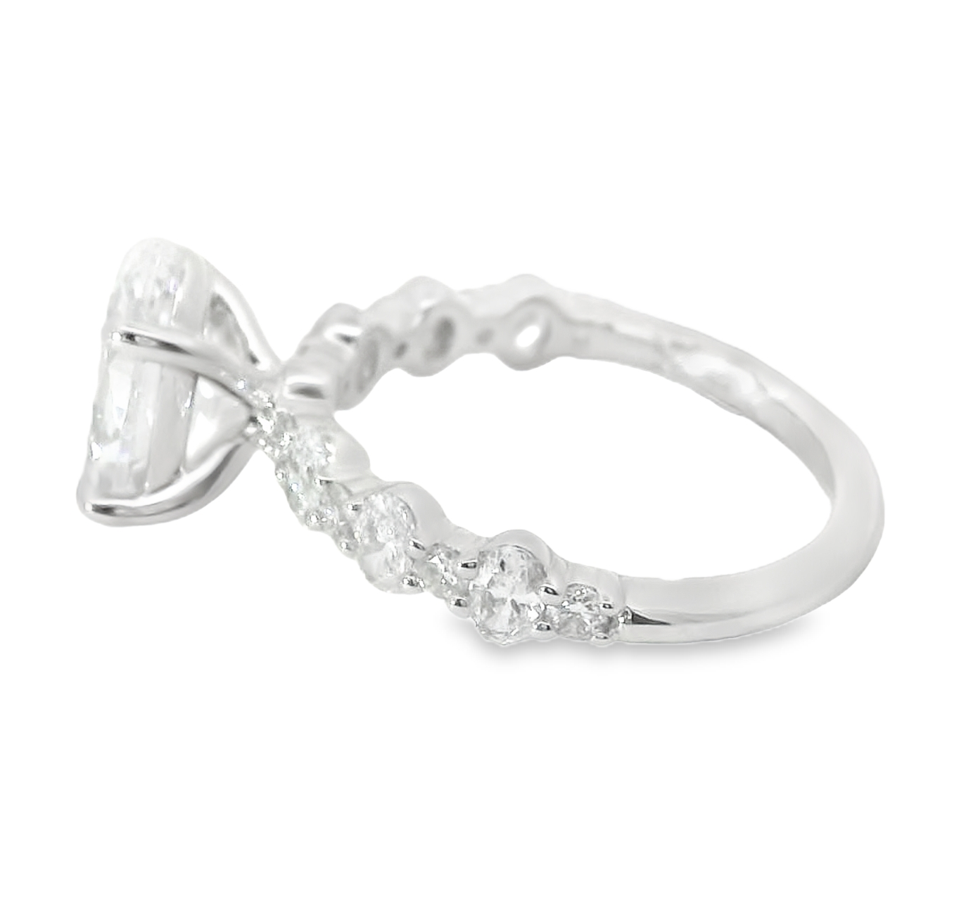 A.JAFFE 14K White Gold 0.77 CTW Diamond Melee Semi-Mount Engagement Ring