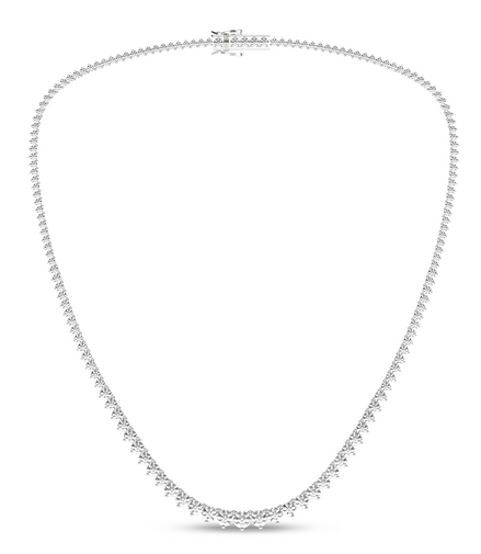 Revelation 14K White Gold And Graduated 10 CTW Lab Grown Diamond Tennis Necklace