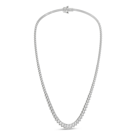 Revelation 14K White Gold And Graduated 10 CTW Lab Grown Diamond Tennis Necklace