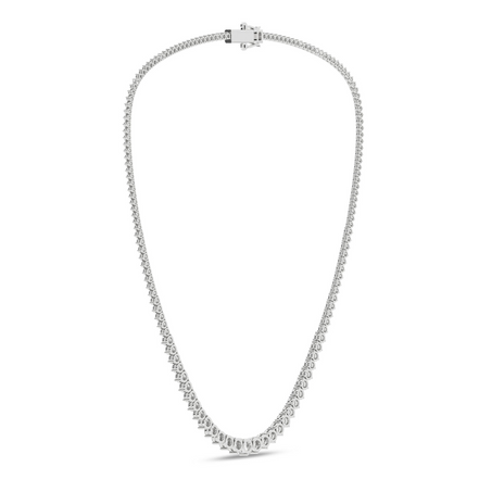 Revelation 14K White Gold And Graduated 10 CTW Lab Grown Diamond Tennis Necklace