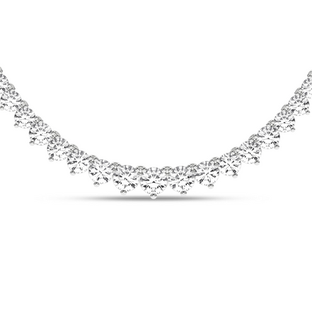 Revelation 14K White Gold And Graduated 10 CTW Lab Grown Diamond Tennis Necklace