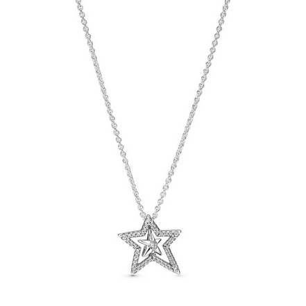 Pandora Moments Pavé Asymmetric Star Collier Necklace 45 cm