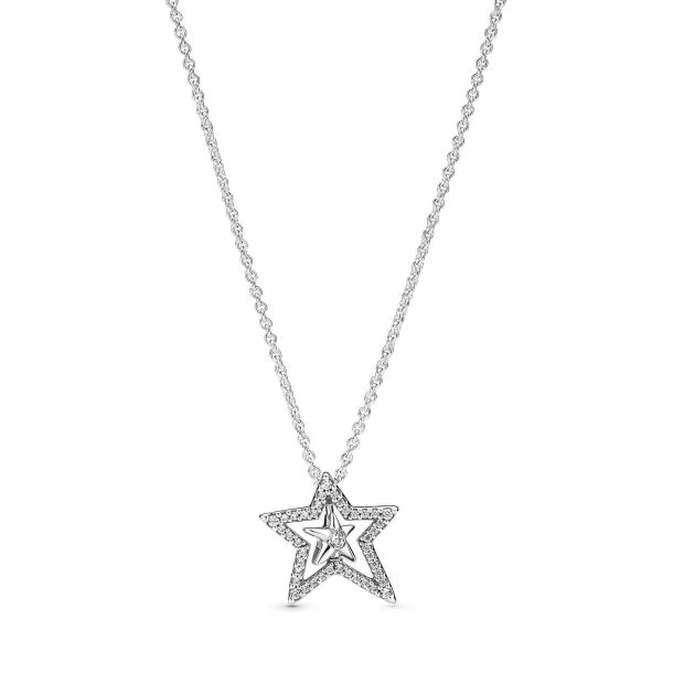 Pandora Moments Pavé Asymmetric Star Collier Necklace 45 cm