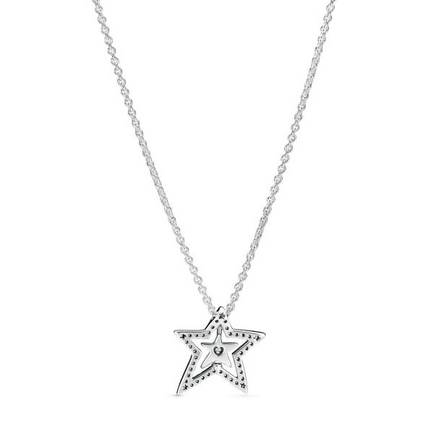 Pandora Moments Pavé Asymmetric Star Collier Necklace 45 cm