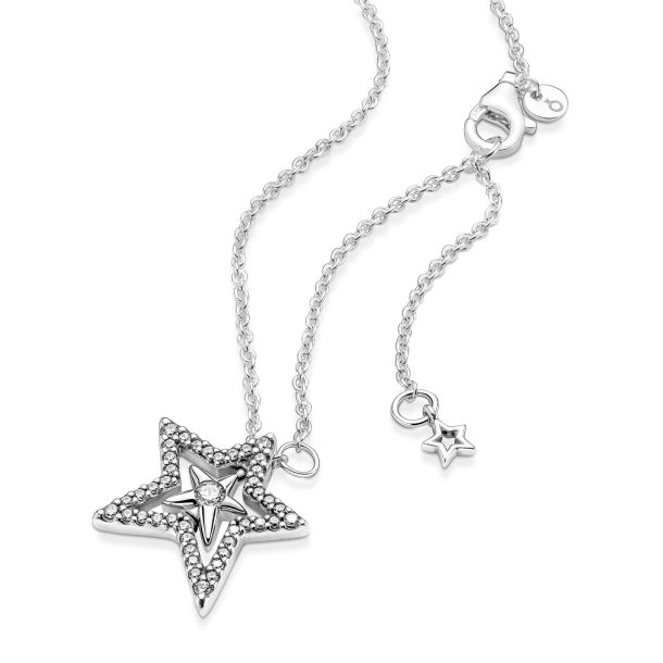 Pandora Moments Pavé Asymmetric Star Collier Necklace 45 cm