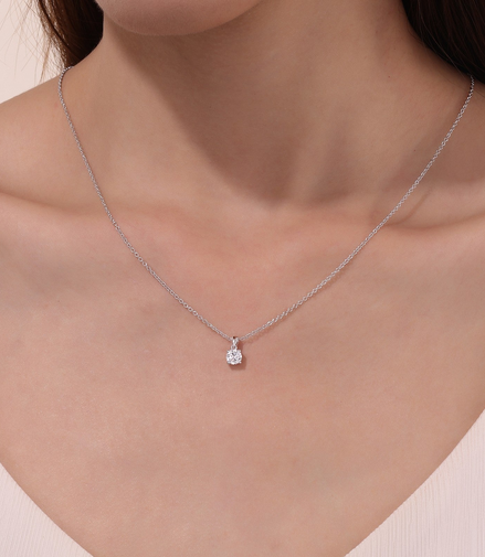Lafonn 0.50 CTW Simulated Diamond 4 Prong Round Solitaire Necklace