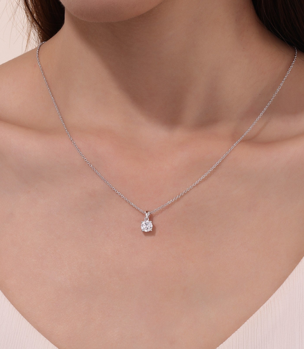 LaFonn 1 CTW Simulated Diamond 4 Prong Solitaire Necklace