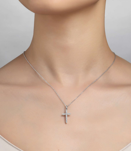 Lafonn 0.36 CTW Simulated Diamond Cross Pendant Necklace