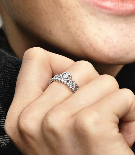 Pandora Moments Princess Tiara Crown Ring Size 6