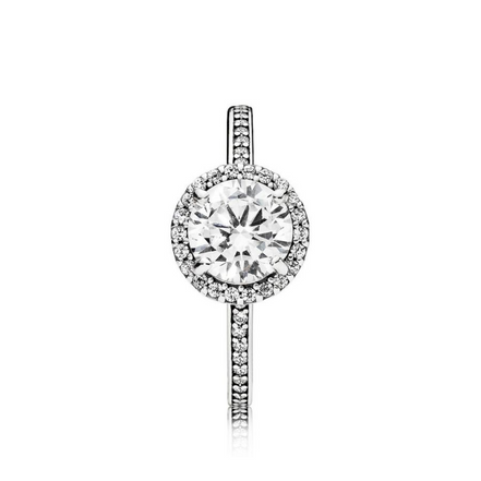 Pandora Timeless Round Sparkle Halo Ring Size 6