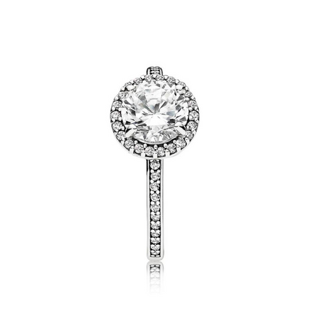 Pandora Timeless Round Sparkle Halo Ring Size 6