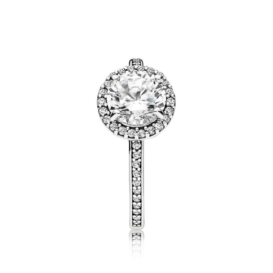 Pandora Timeless Round Sparkle Halo Ring Size 6