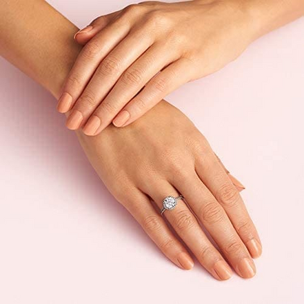 Pandora Timeless Round Sparkle Halo Ring Size 6