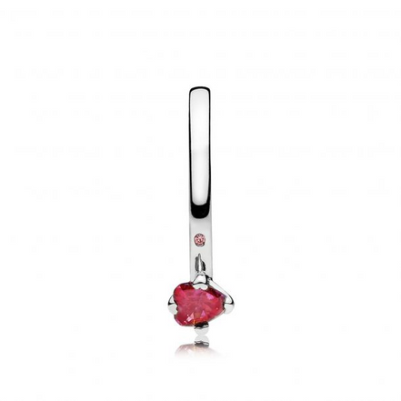 Pandora Moments "You And Me" Sparkling Red Heart Ring Size 6