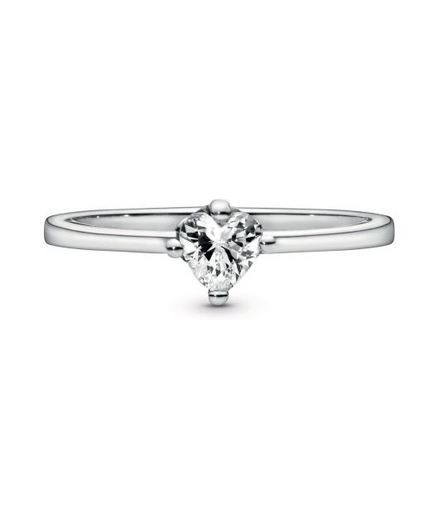 Pandora Timeless Clear Heart Solitaire Ring Size 6