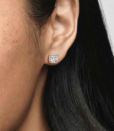 Pandora Timeless Square Sparkle Halo Stud Earrings