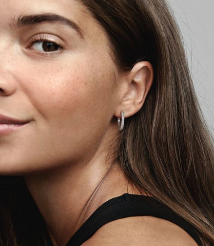 Pandora Signature Sparkle and Pandora Logo Hoop Earrings