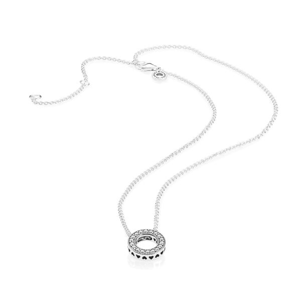 Pandora Timeless Logo Pavé Circle Collier Necklace 45 cm