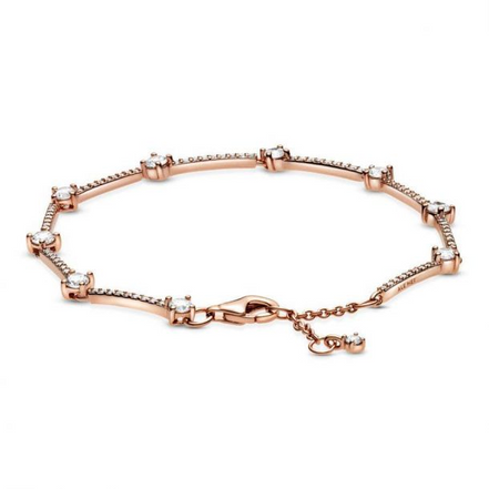 Pandora Timeless Sparkling Pavé Bars Bracelet Size 18