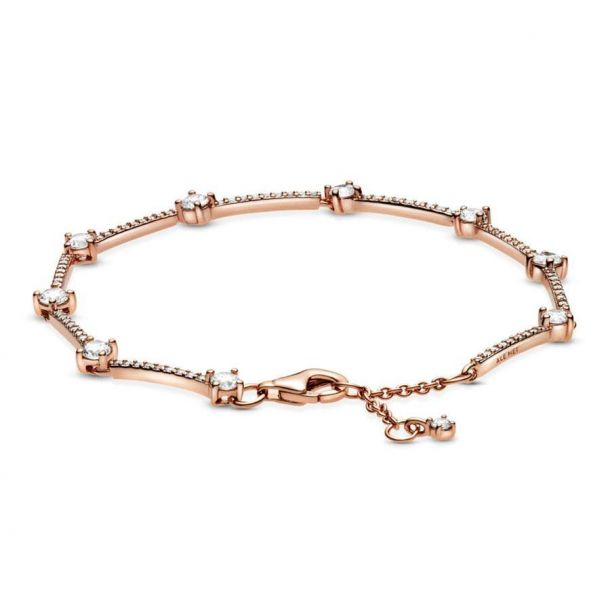 Pandora Timeless Sparkling Pavé Bars Bracelet Size 18