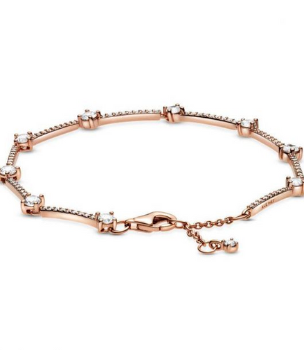 Pandora Timeless Sparkling Pavé Bars Bracelet Size 18