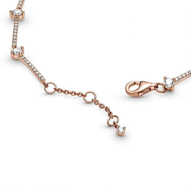 Pandora Timeless Sparkling Pavé Bars Bracelet Size 18