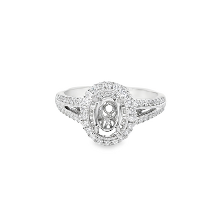 14K White Gold .50 CT Diamond Semimount Ring