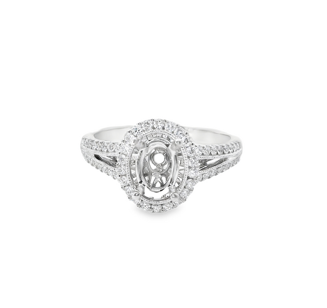 14K White Gold .50 CT Diamond Semimount Ring