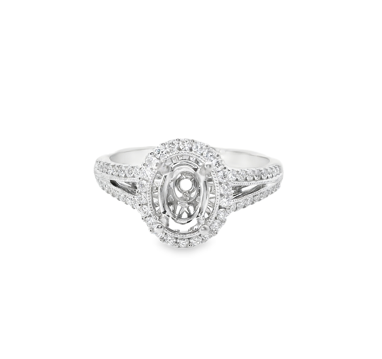 14K White Gold .50 CT Diamond Semimount Ring