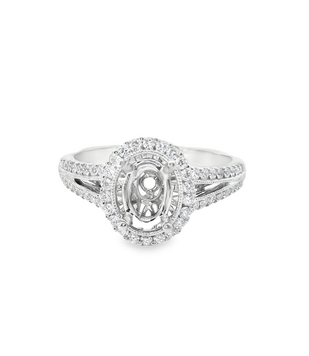 14K White Gold .50 CT Diamond Semimount Ring