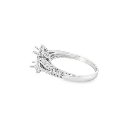 14K White Gold .50 CT Diamond Semimount Ring
