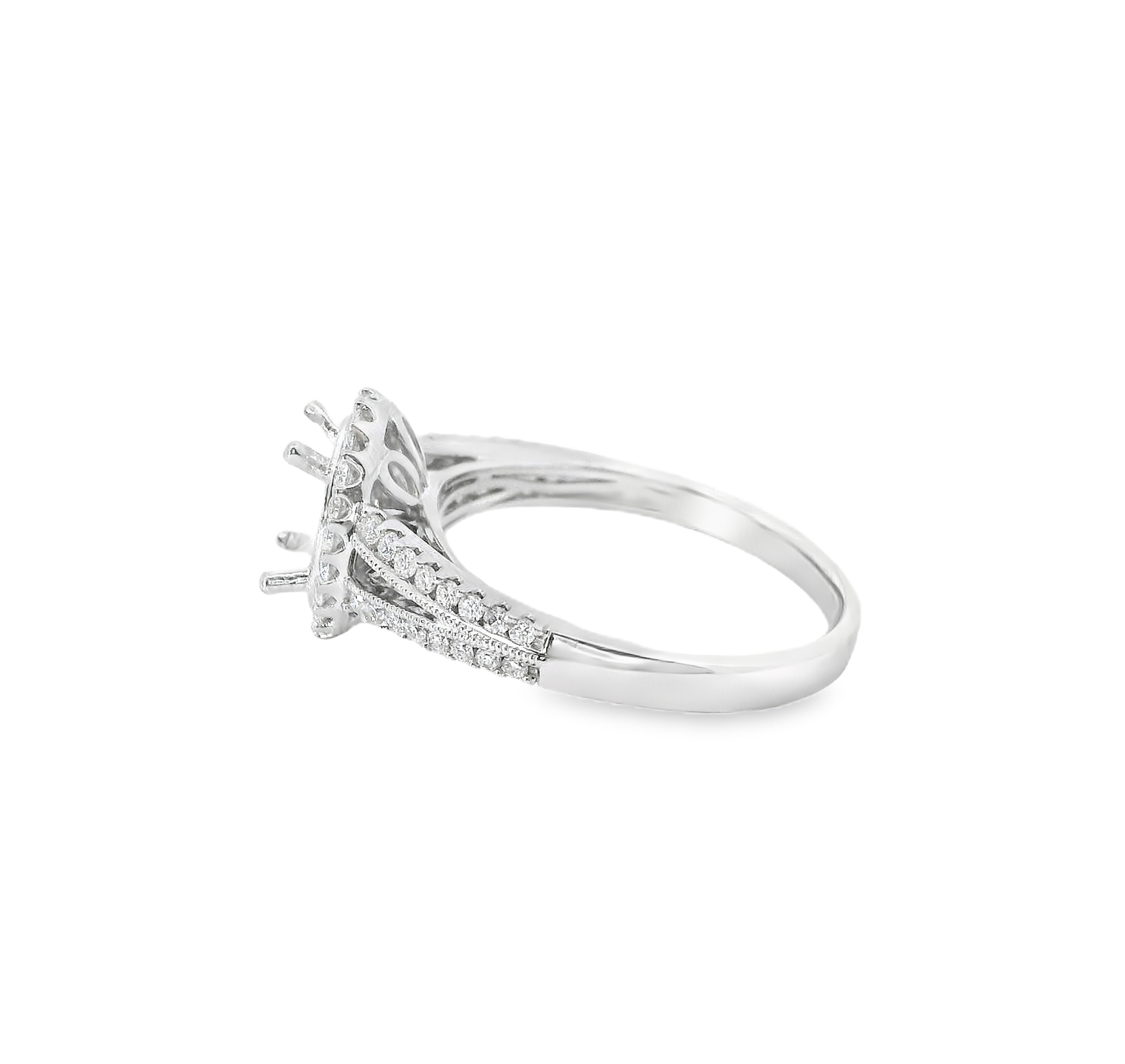 14K White Gold .50 CT Diamond Semimount Ring