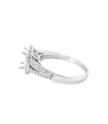 14K White Gold .50 CT Diamond Semimount Ring